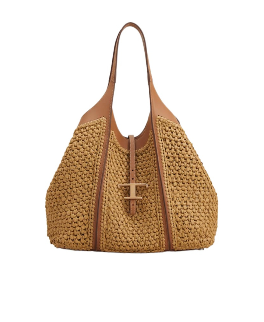 TOD'S TIMELESS RAFFIA TOTE BAG