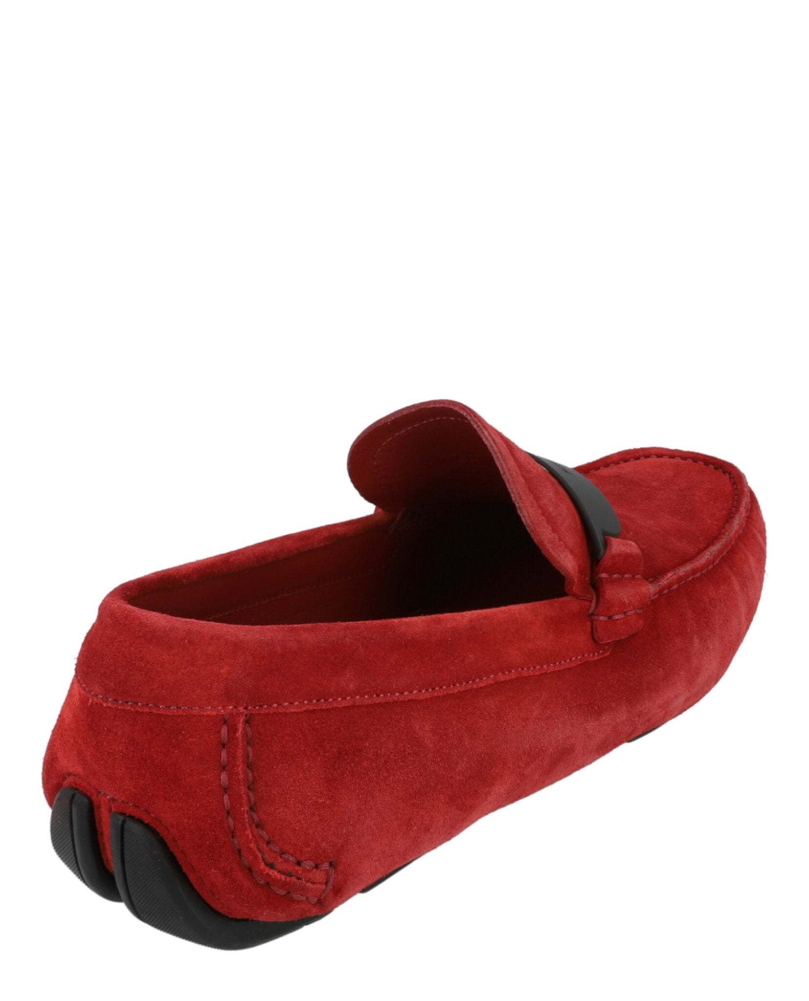 Ferragamo Switch Suede Drivers In Red