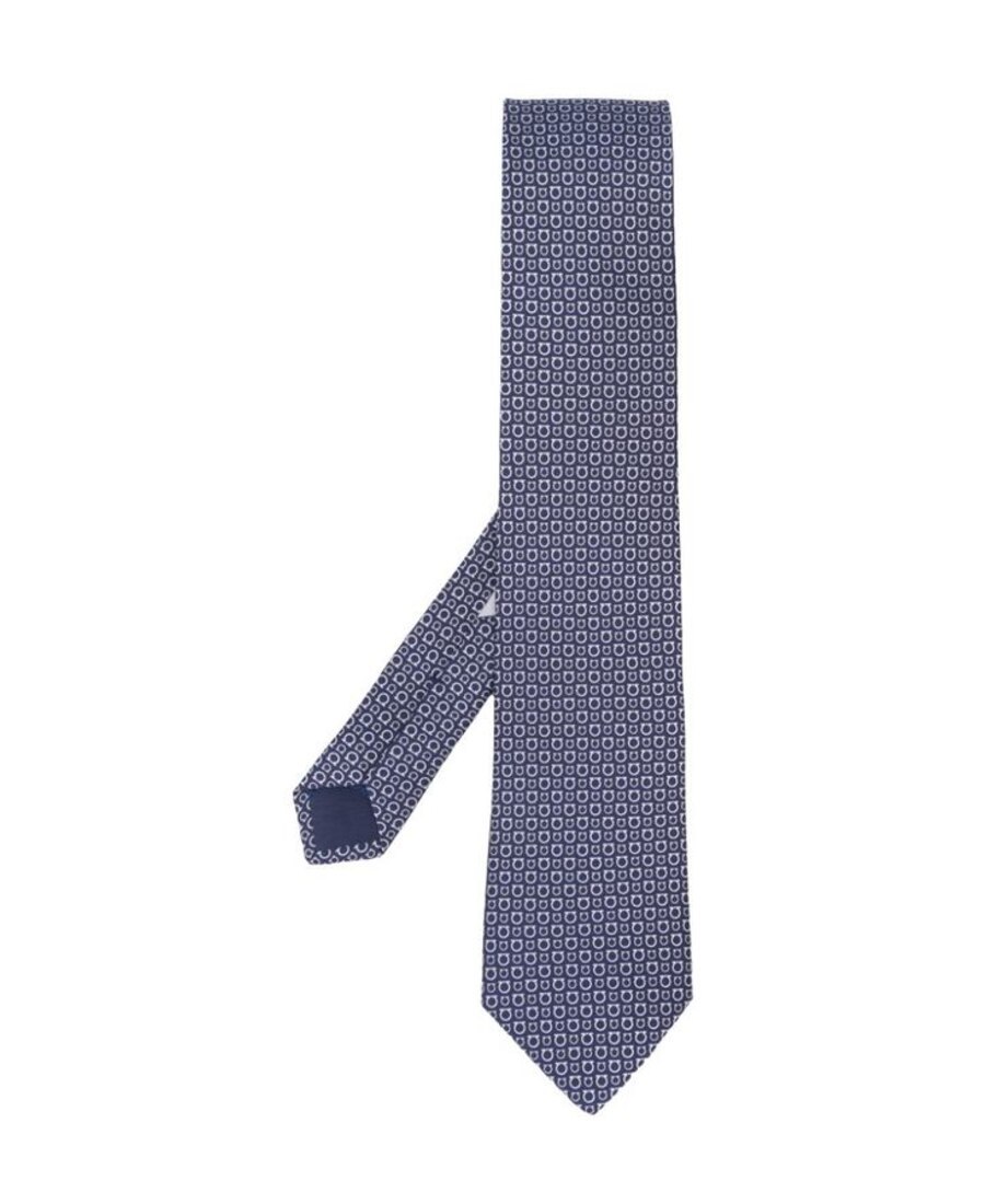 Ferragamo Gancini Print Tie In Blue
