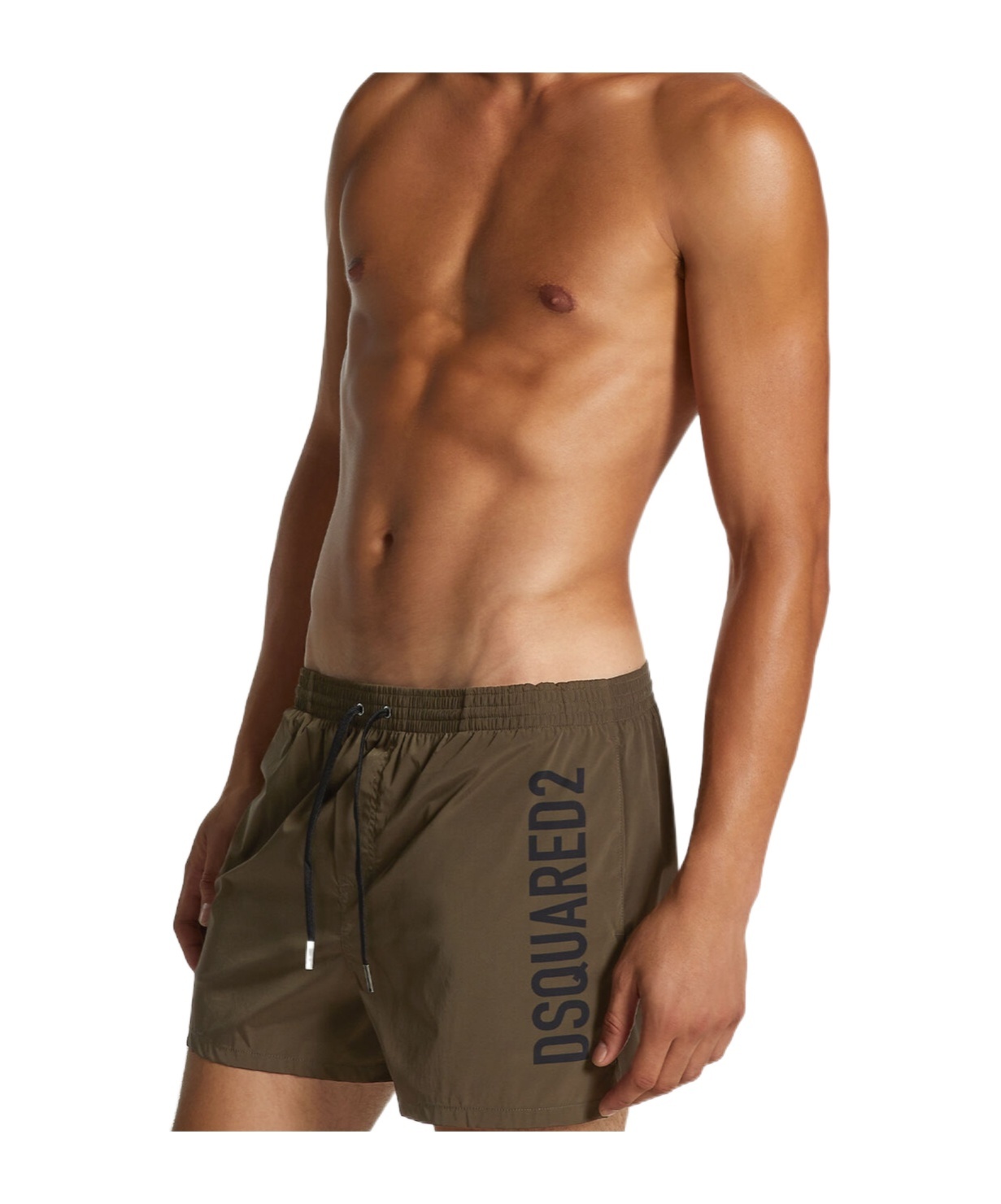 Dsquared2 Badeshorts Mit Logo-print In Brown