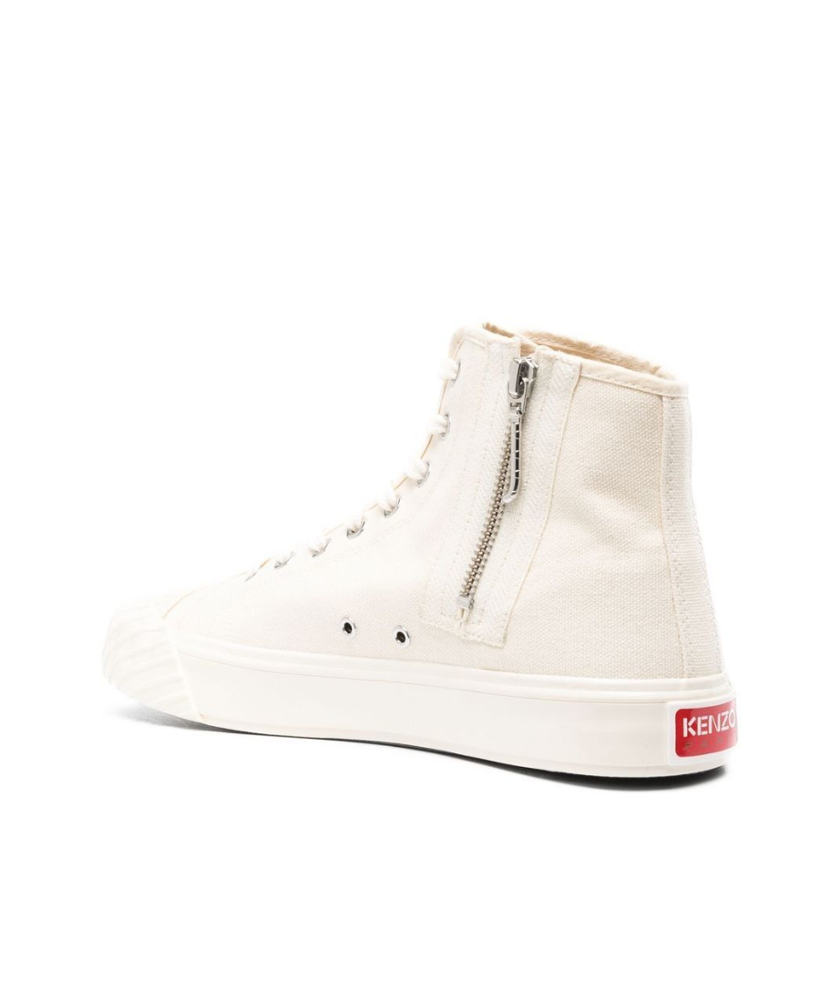 Kenzo High-top Canvas Sneakers In White