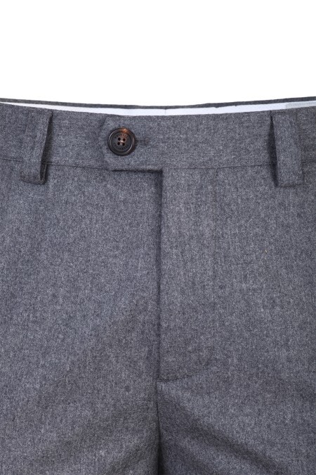 Brunello Cucinelli Straight-leg Virgin Wool Trousers In Gray