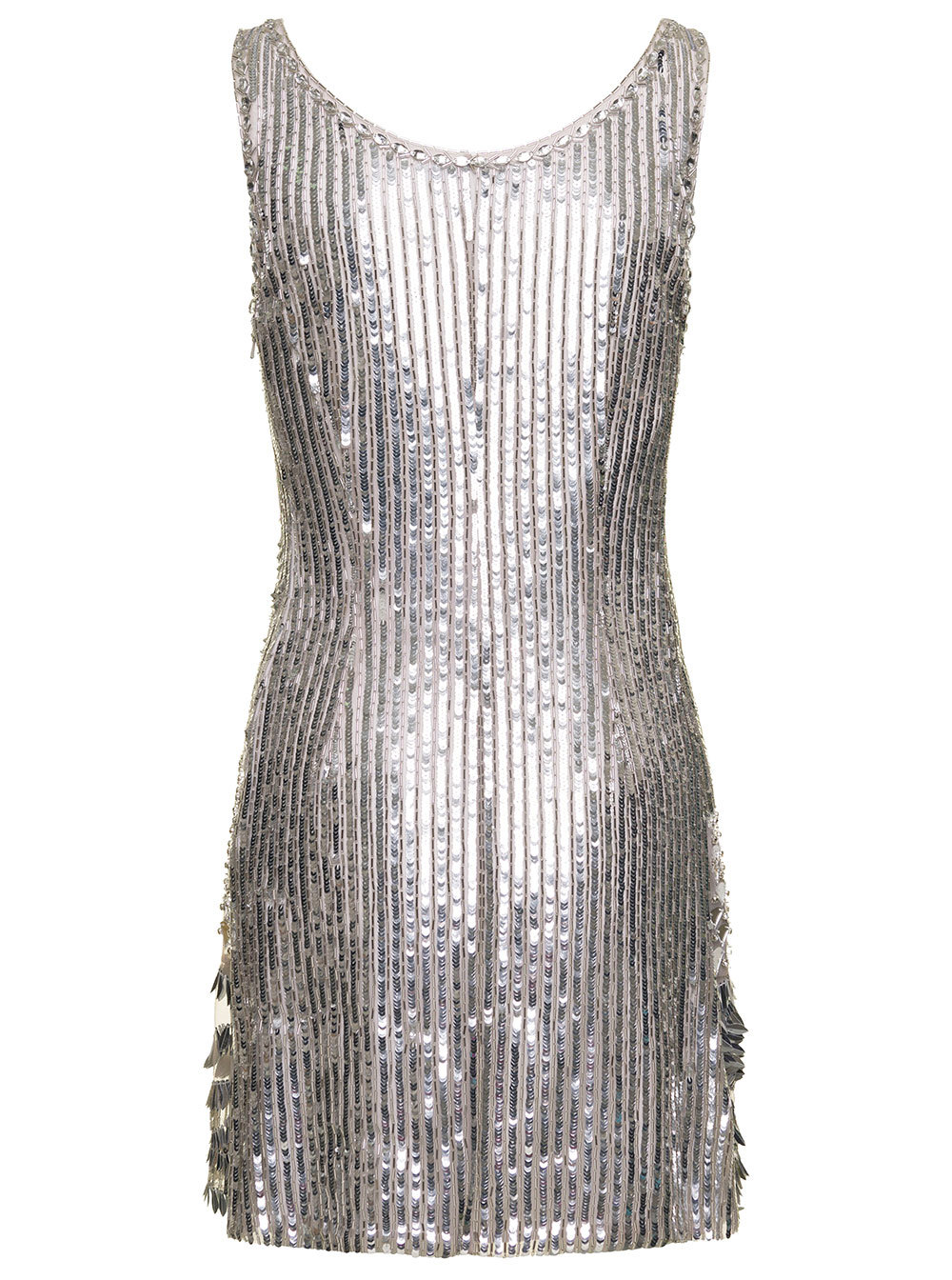 Alberta Ferretti Alberta Ferreti Silver Sequins Mini Dress