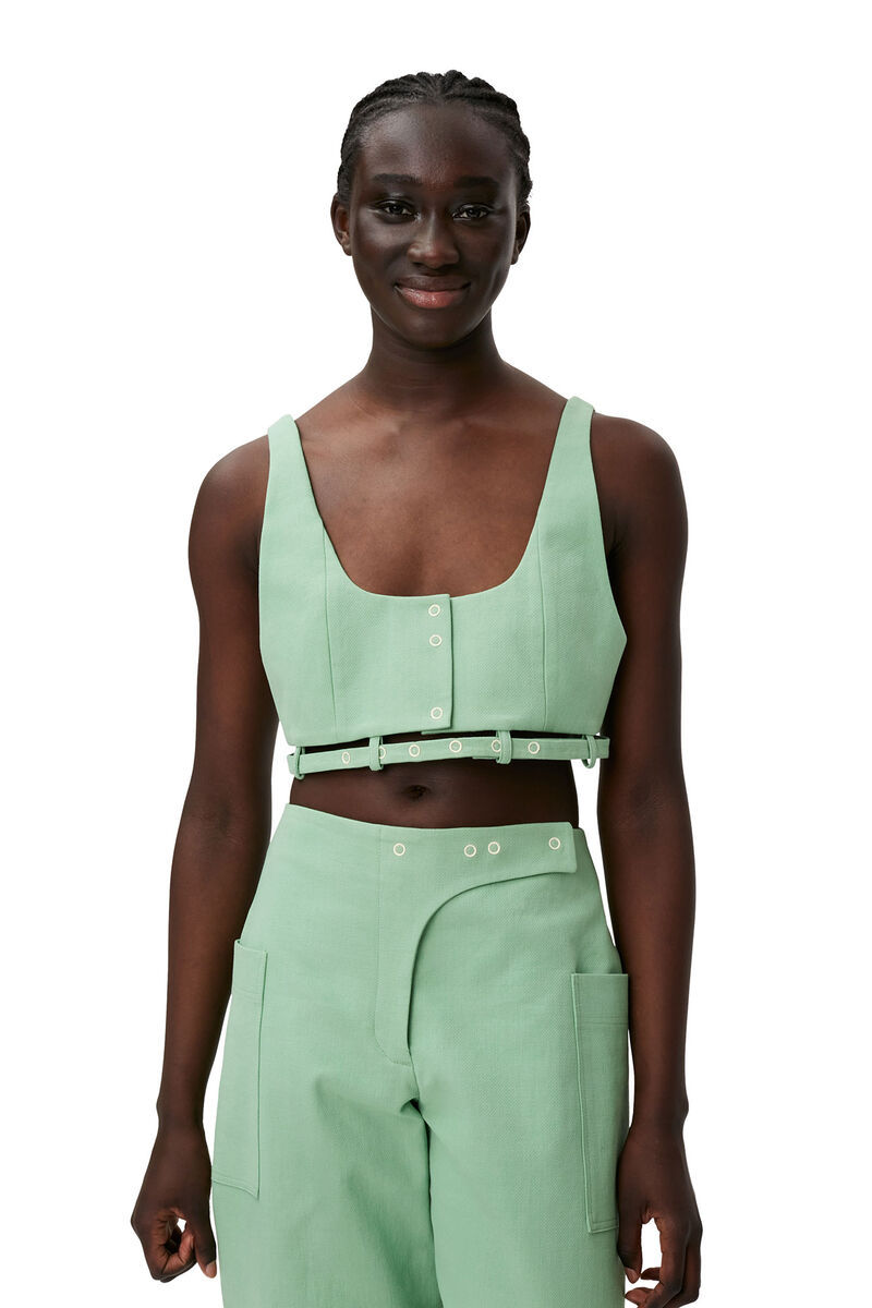 Ganni Synthetic Fibers T-shirt In Green