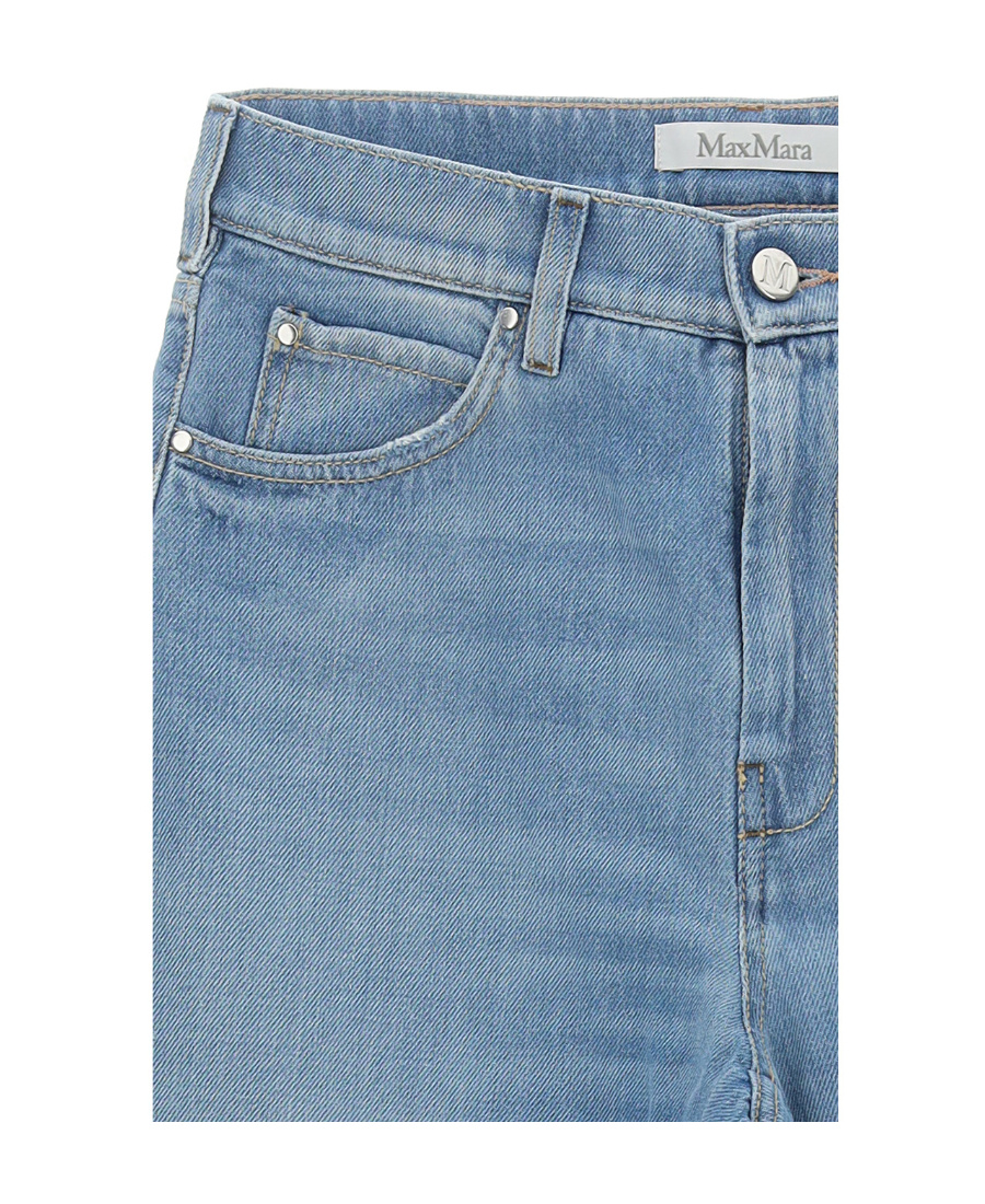 Max Mara Belt Ring Denim Trousers In Blue