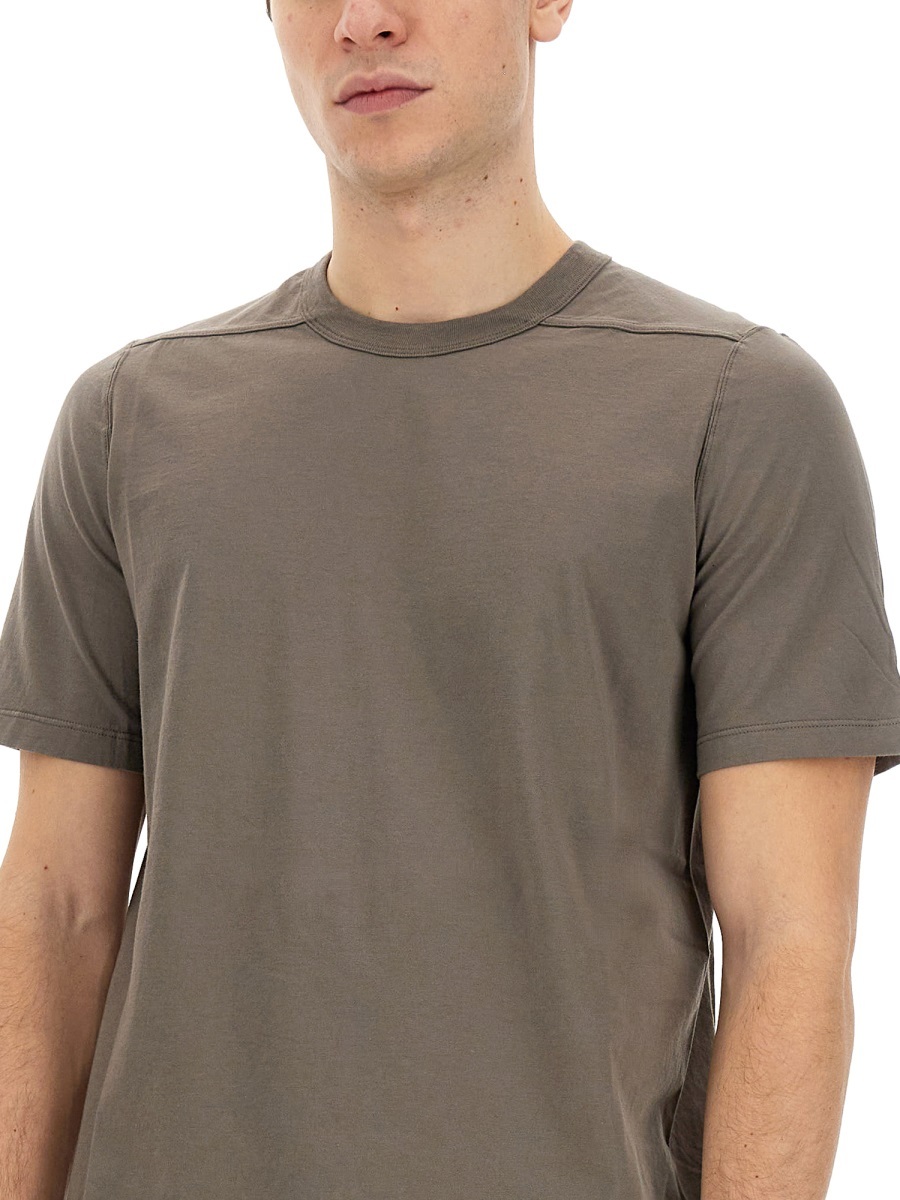 Rick Owens Panelled Cotton T-shirt In Gray