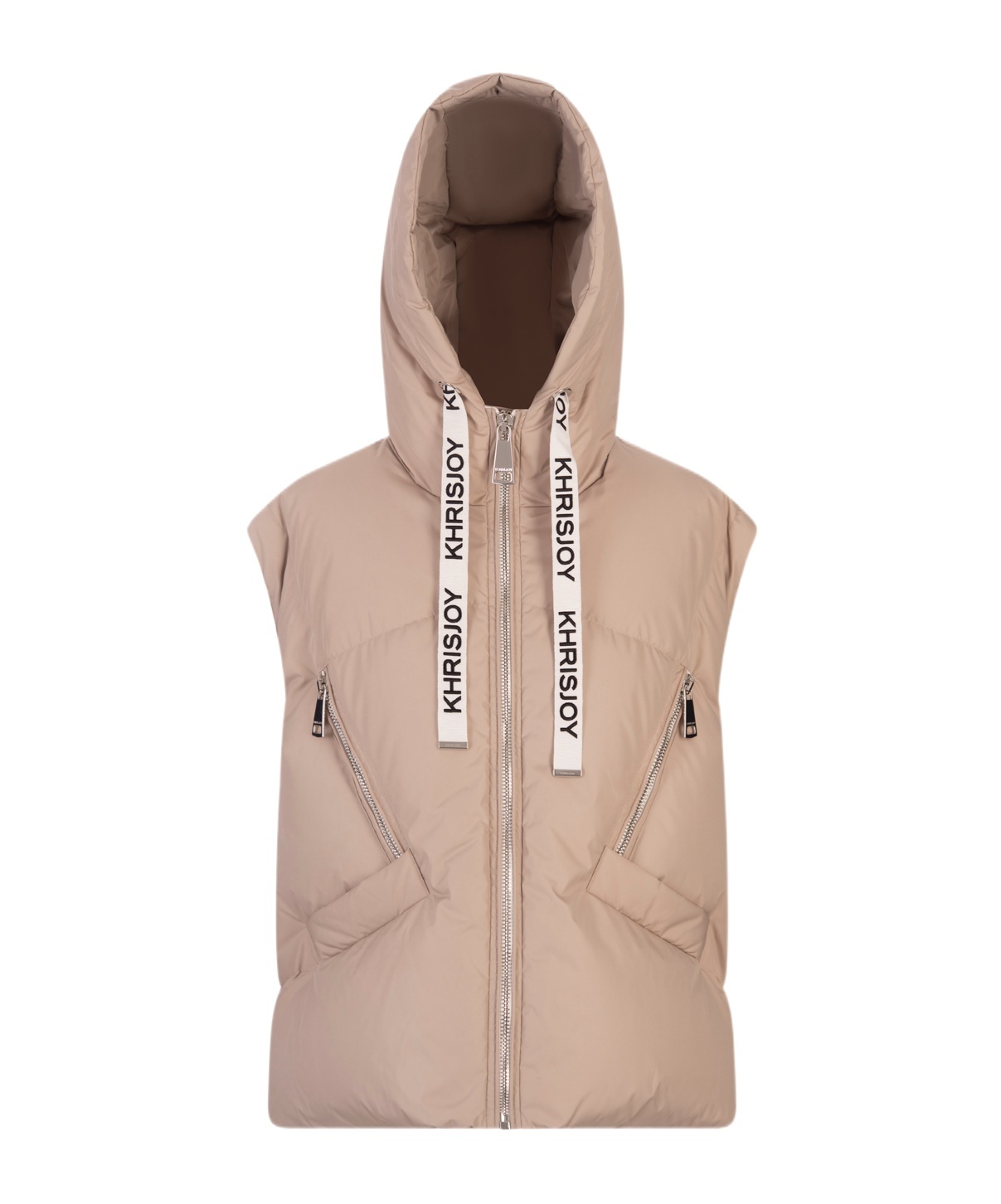 Khrisjoy Sand Khris Iconic Padded Gilet In Nude