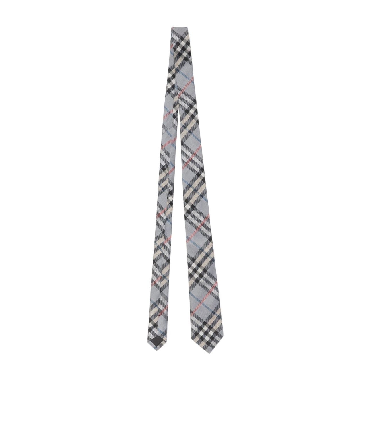 Burberry Check Silk Tie In Gray
