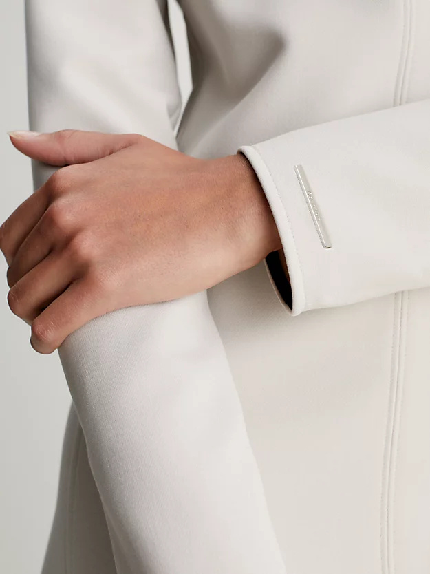 Calvin Klein Flared Crepe Minidress In White