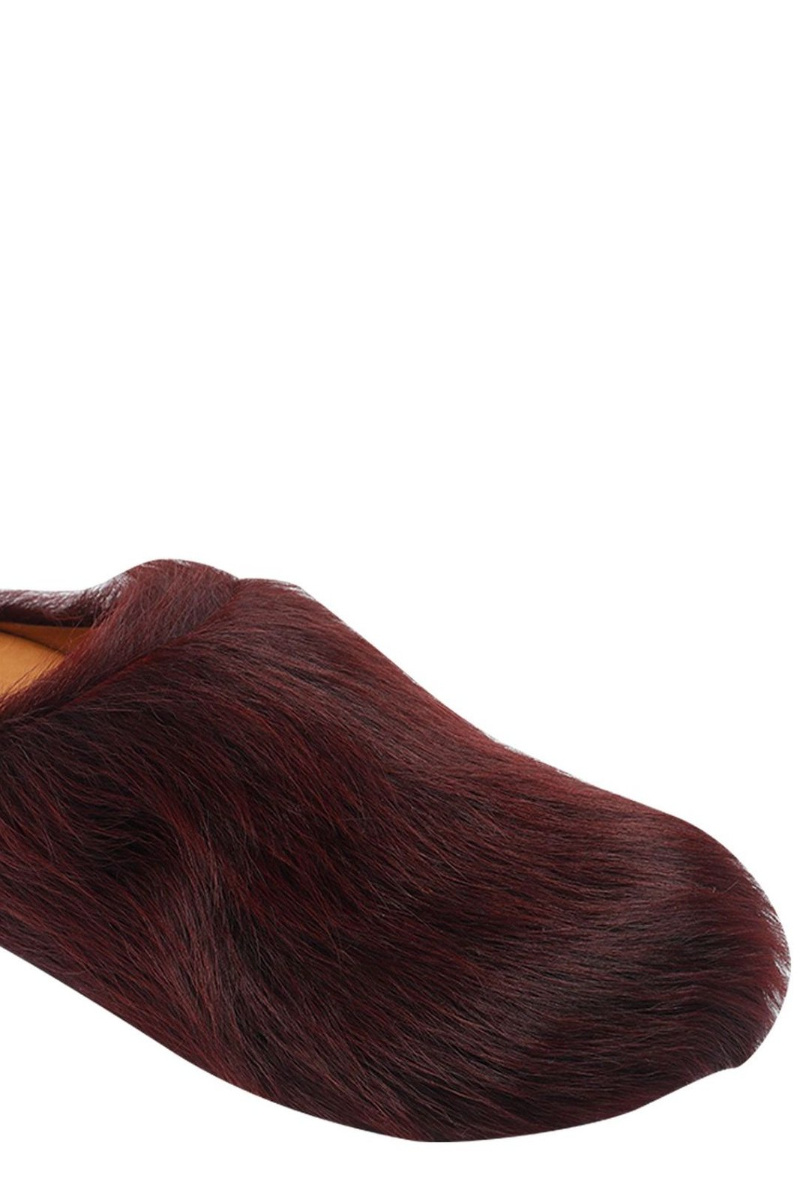 Marni Fussbett Sabot Genuine Calf Hair Clog In Brown