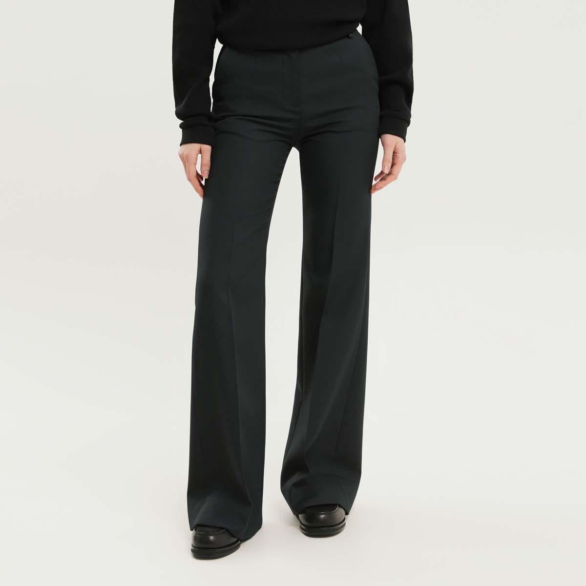 1989 Studio Cotton Flared Trousers In Green