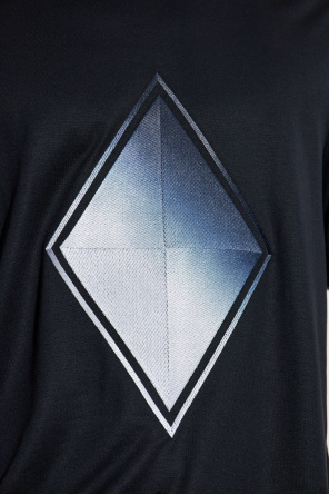 Emporio Armani Diamond-print T-shirt In Black