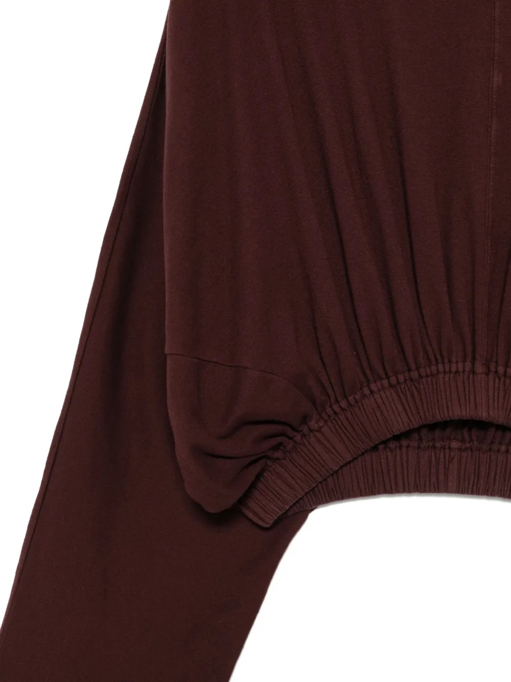 Rick Owens Drkshdw Hooded Cropped Tunic Drawstring Detail In Brown