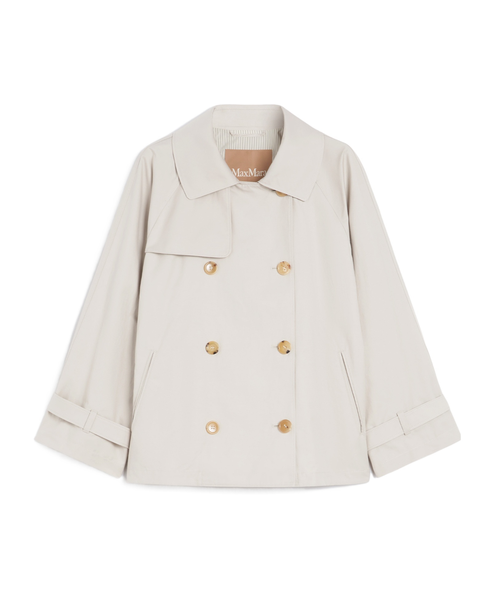 Max Mara Short Water-repellent Cotton Twill Trench Coat