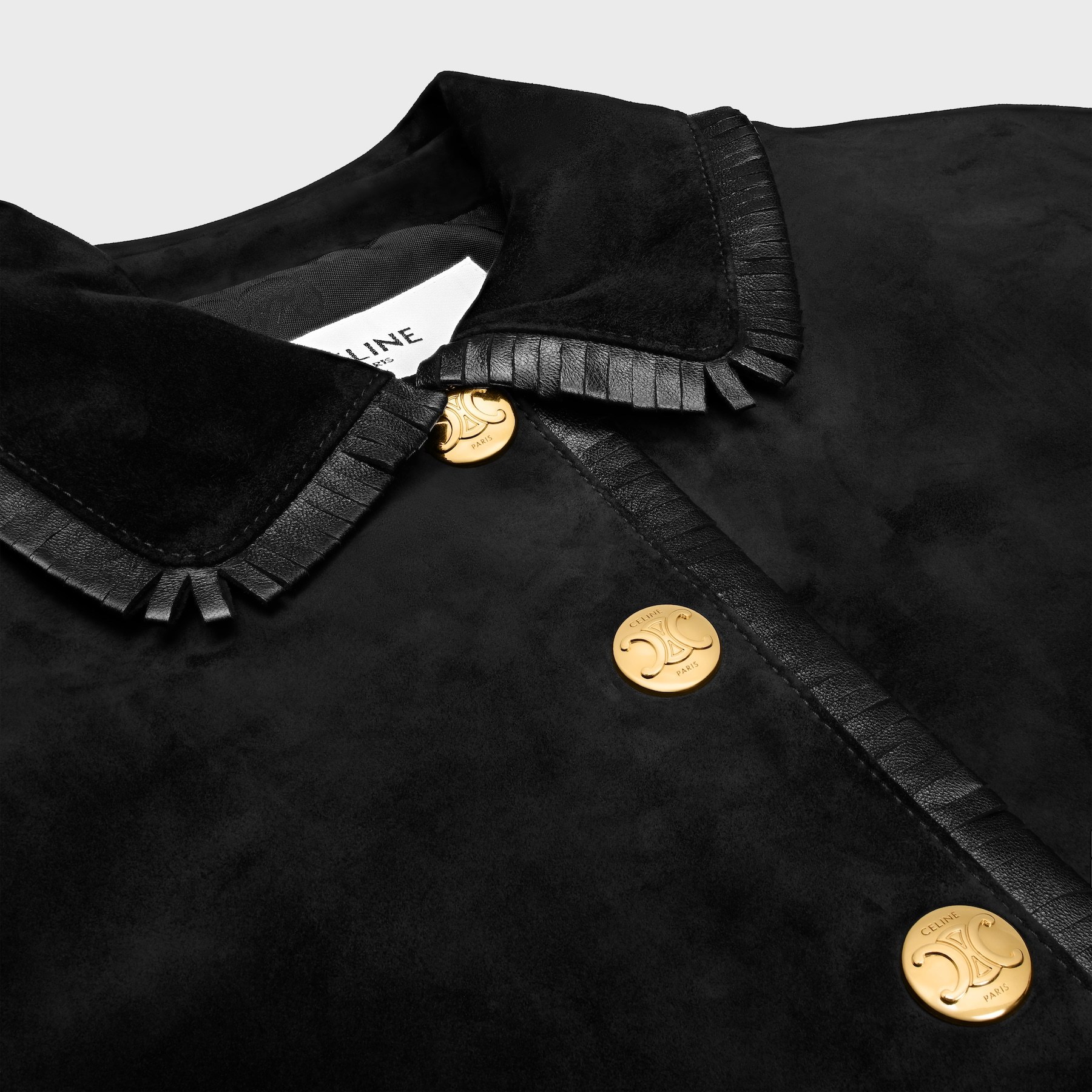 Celine Straight Blouson Jacket In Suede In Black