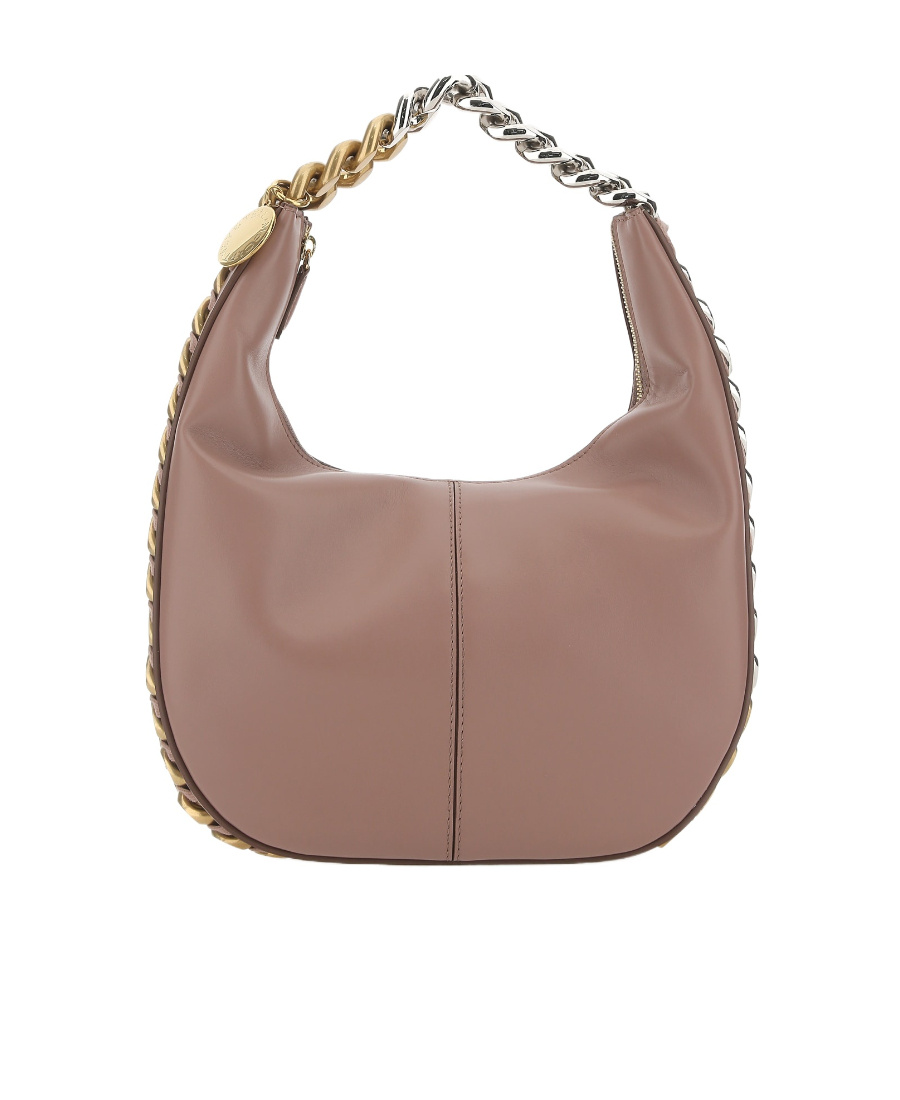 Stella Mccartney Small Frayme Zipped Shoulder Bag In Brown