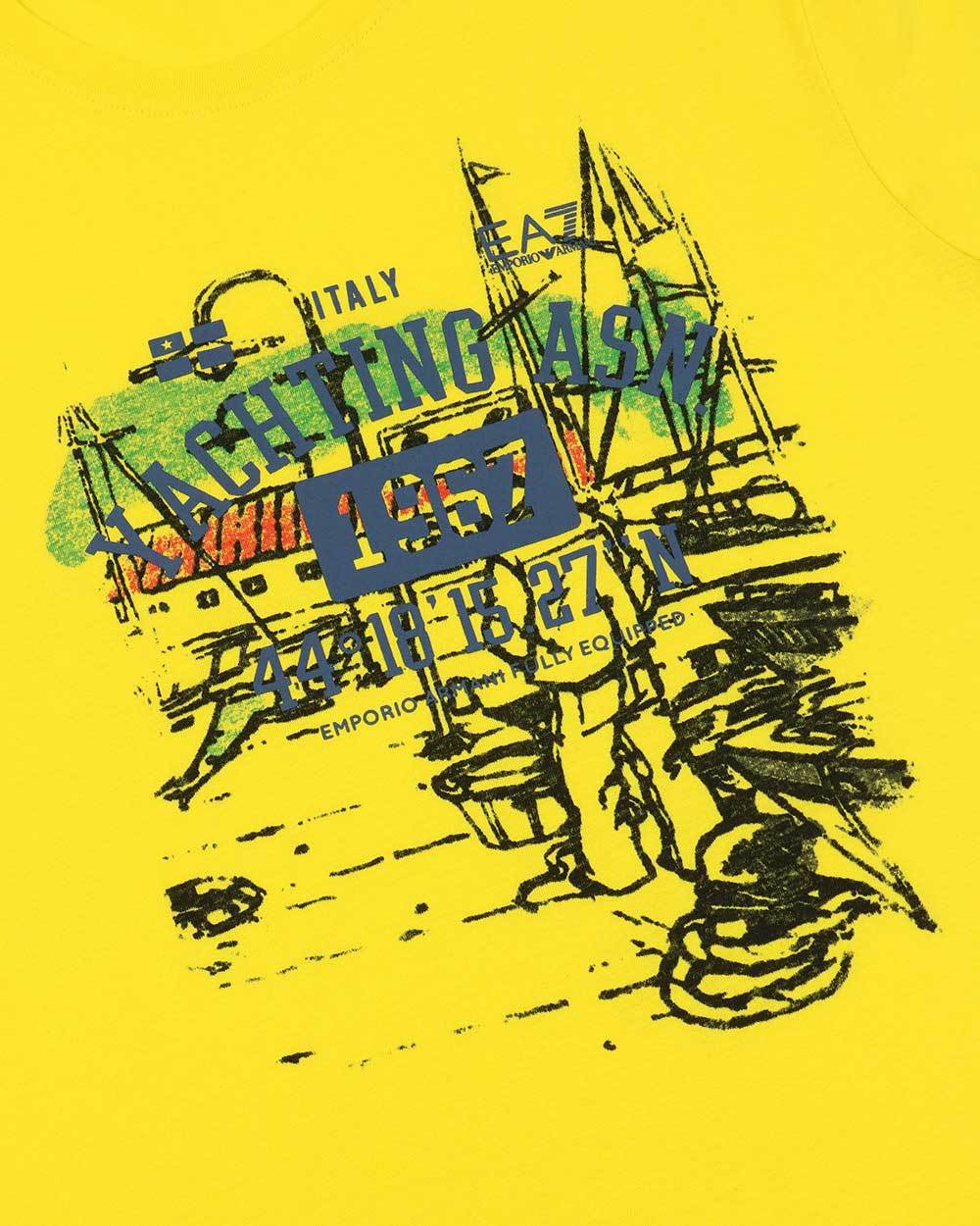 EA7 ROUND COLLAR LOGO T-SHIRT