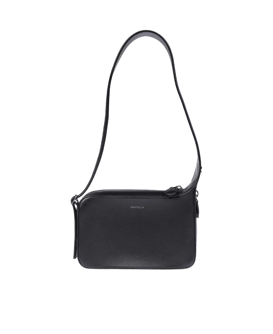 Shop Courrèges Logo Shoulder Bag In Black