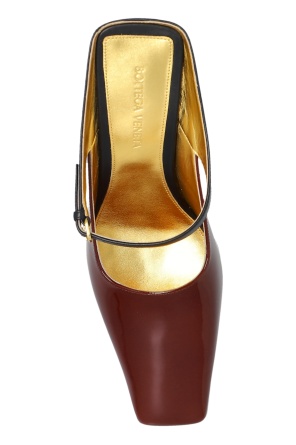 Bottega Veneta Square-toed High-heeled Sandals In Burgundy