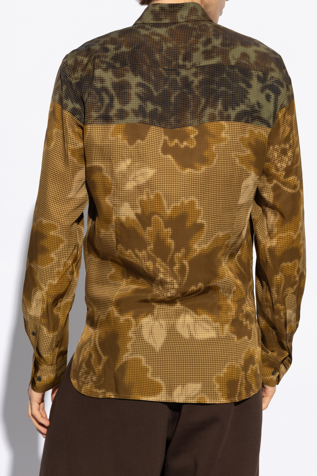 Dries Van Noten Carvies Shirt In All Over Print In Brown