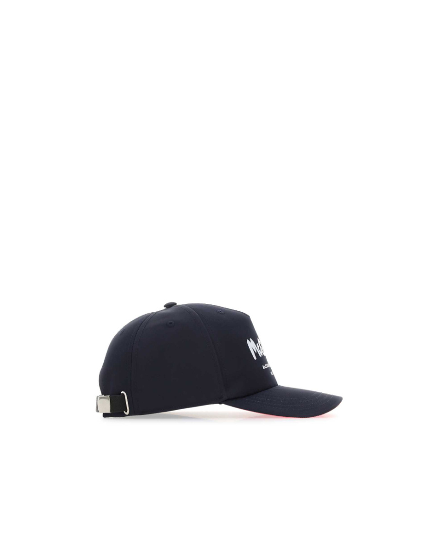 Alexander Mcqueen Men Navy Blue Polyester Baseball Cap In Blue