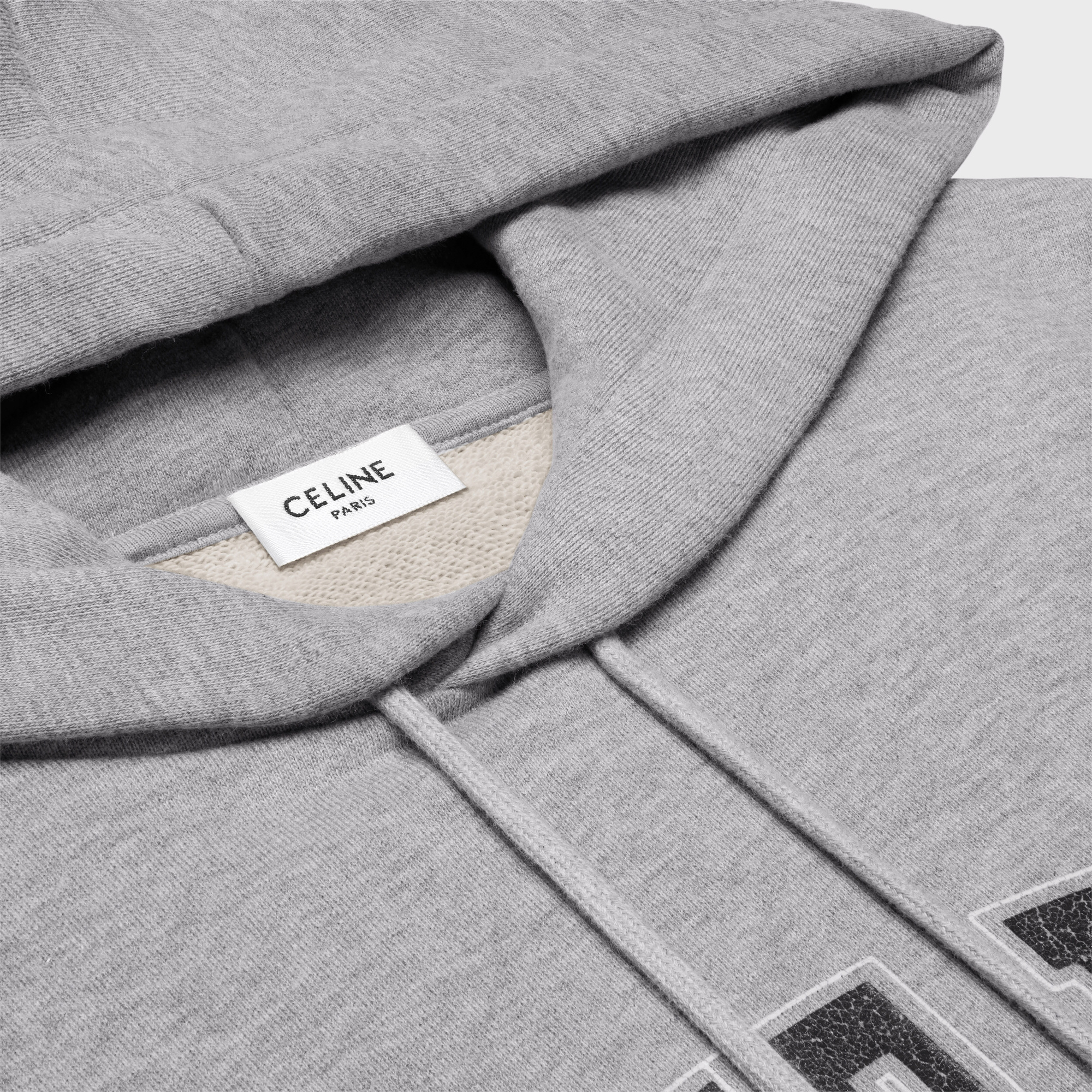 Celine Casual Hoodie With Drawstring And Pocket In Gray