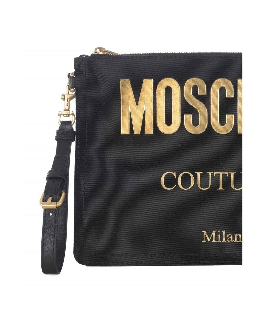 Moschino Black Logo Handbag In Black