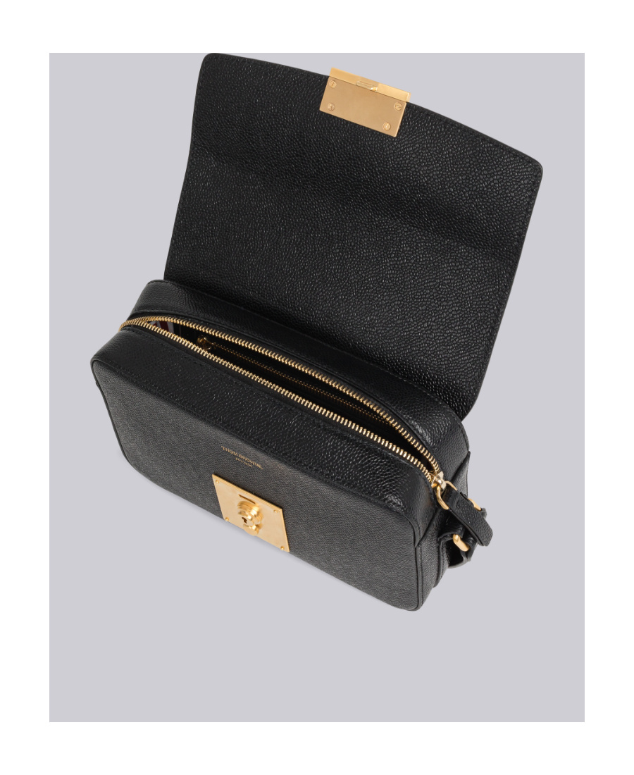 Thom Browne Pebbled Camera Crossbody Bag In Black