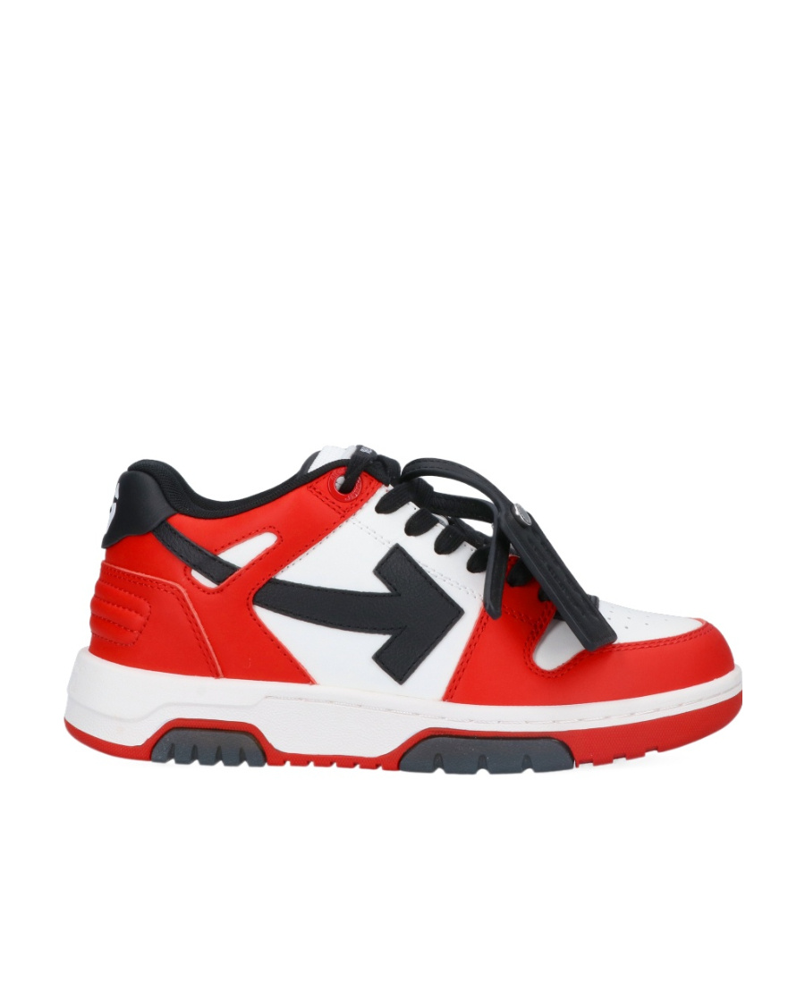 Off-white Round-headed Flat-soled Casual Shoes In Red