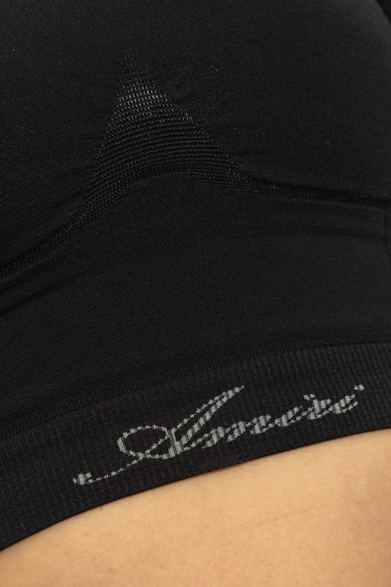 Amiri Logo Embroidered Seamless Crop Top In Black