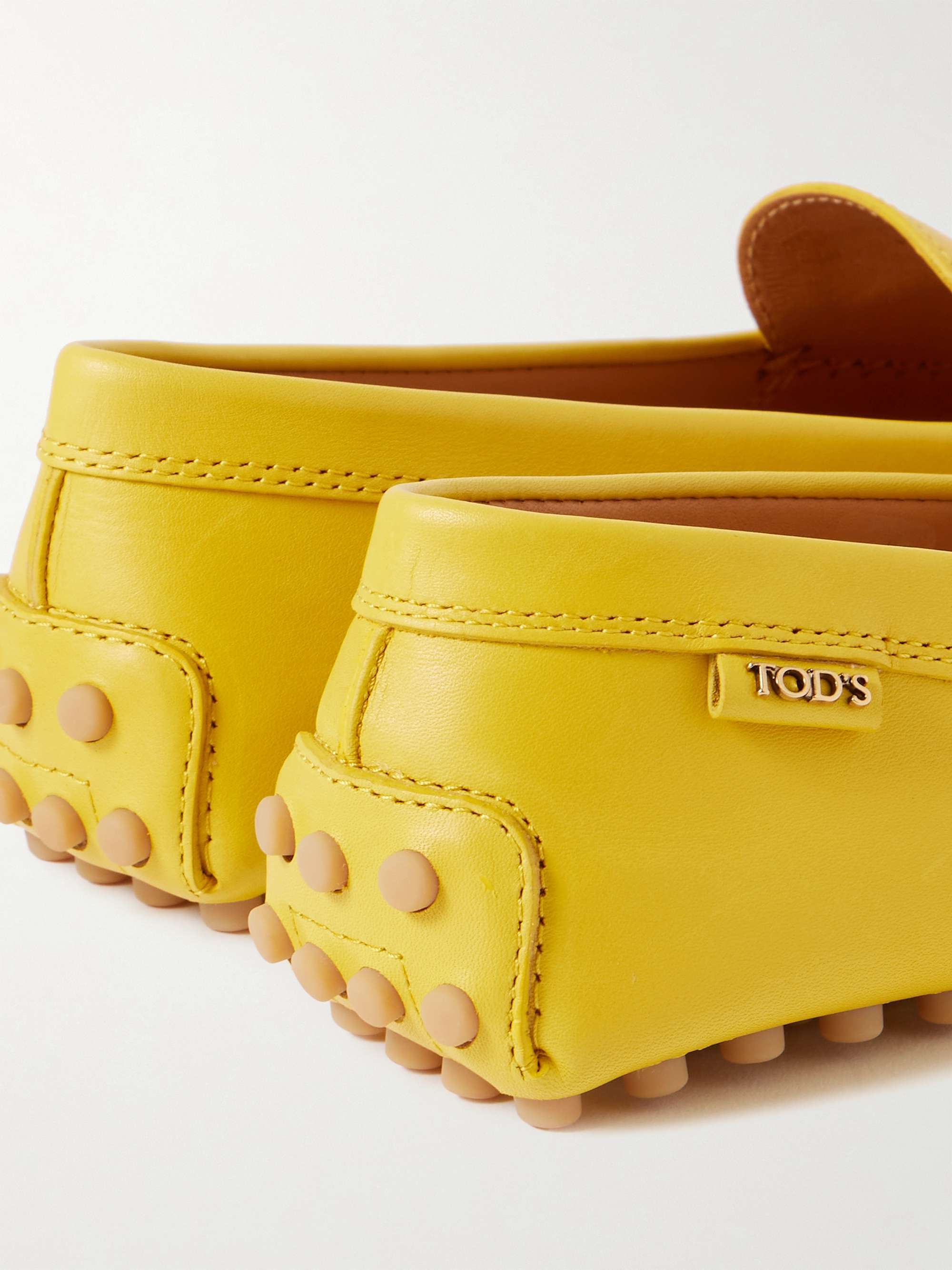 Tod's Gommino Leather Loafers In Yellow