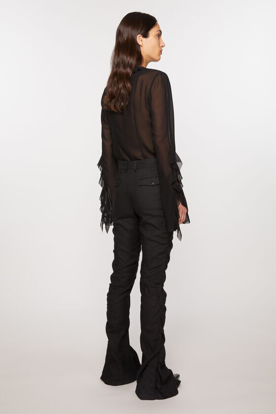 Acne Studios Mid-waist Flared Trousers In Black