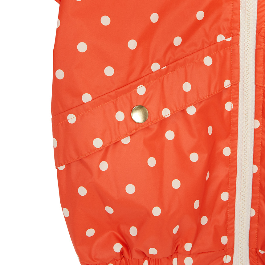Shop Mini Rodini Dot-print Hooded Jacket In Orange