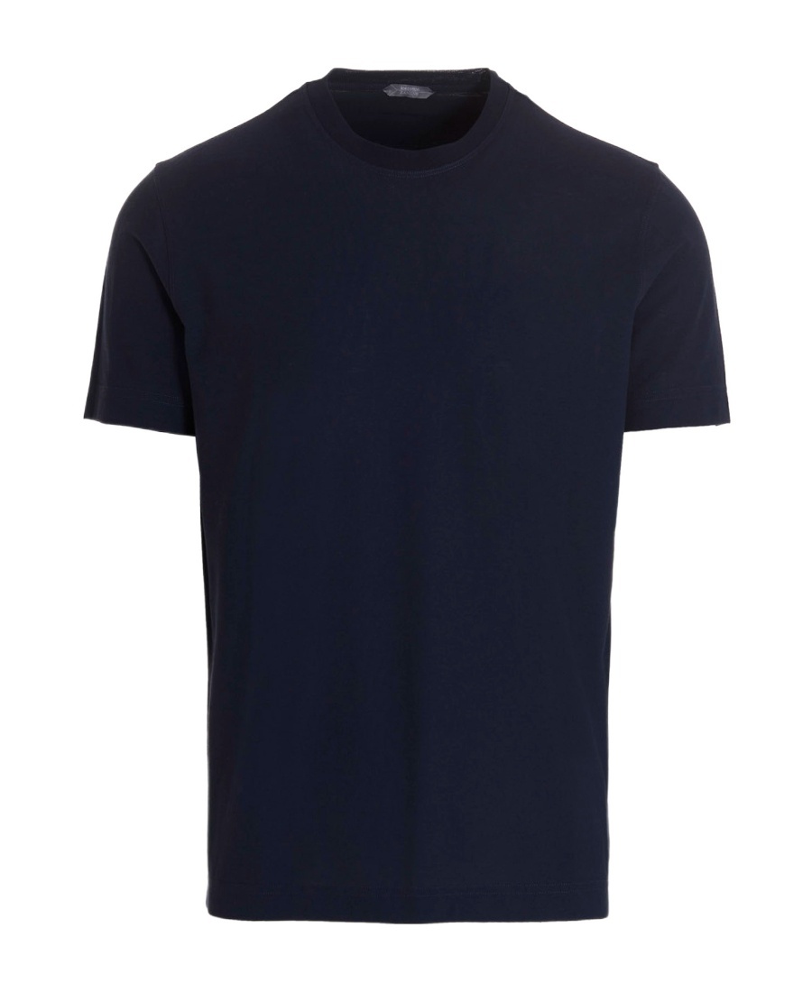 Zanone Regular-fit Cotton Knit Sweater With Ribbed Trims In Black