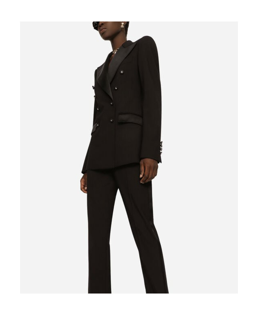 Dolce & Gabbana Satin And Duchesse Tuxedo Jacket In Black