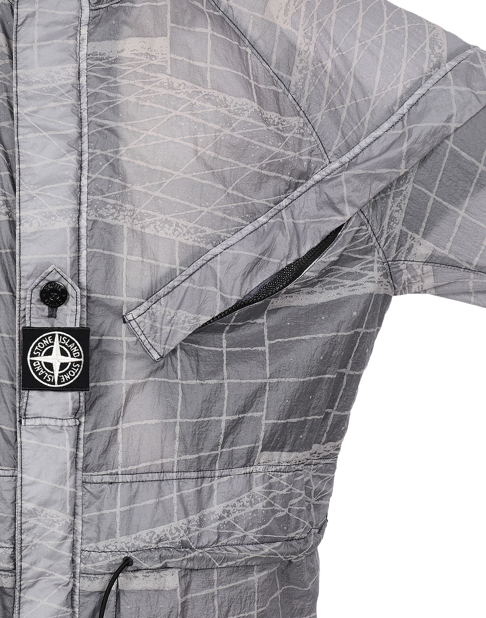 Shop Stone Island 42999 Reflective Grid Jacket In Gray