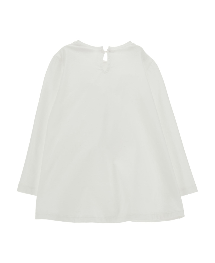 Monnalisa Logo Long-sleeved T-shirt In White