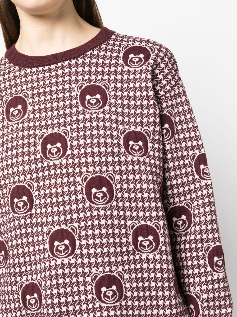 Moschino Long-sleeved Pattern Sweater In Red