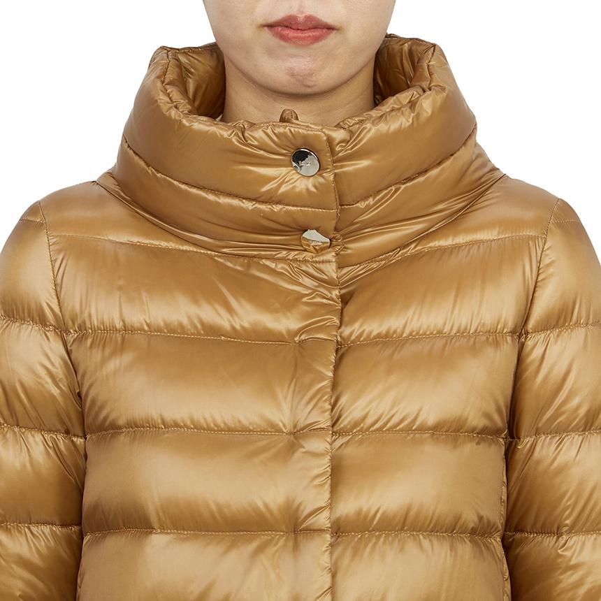 Herno Long-sleeved Down Jacket In Brown