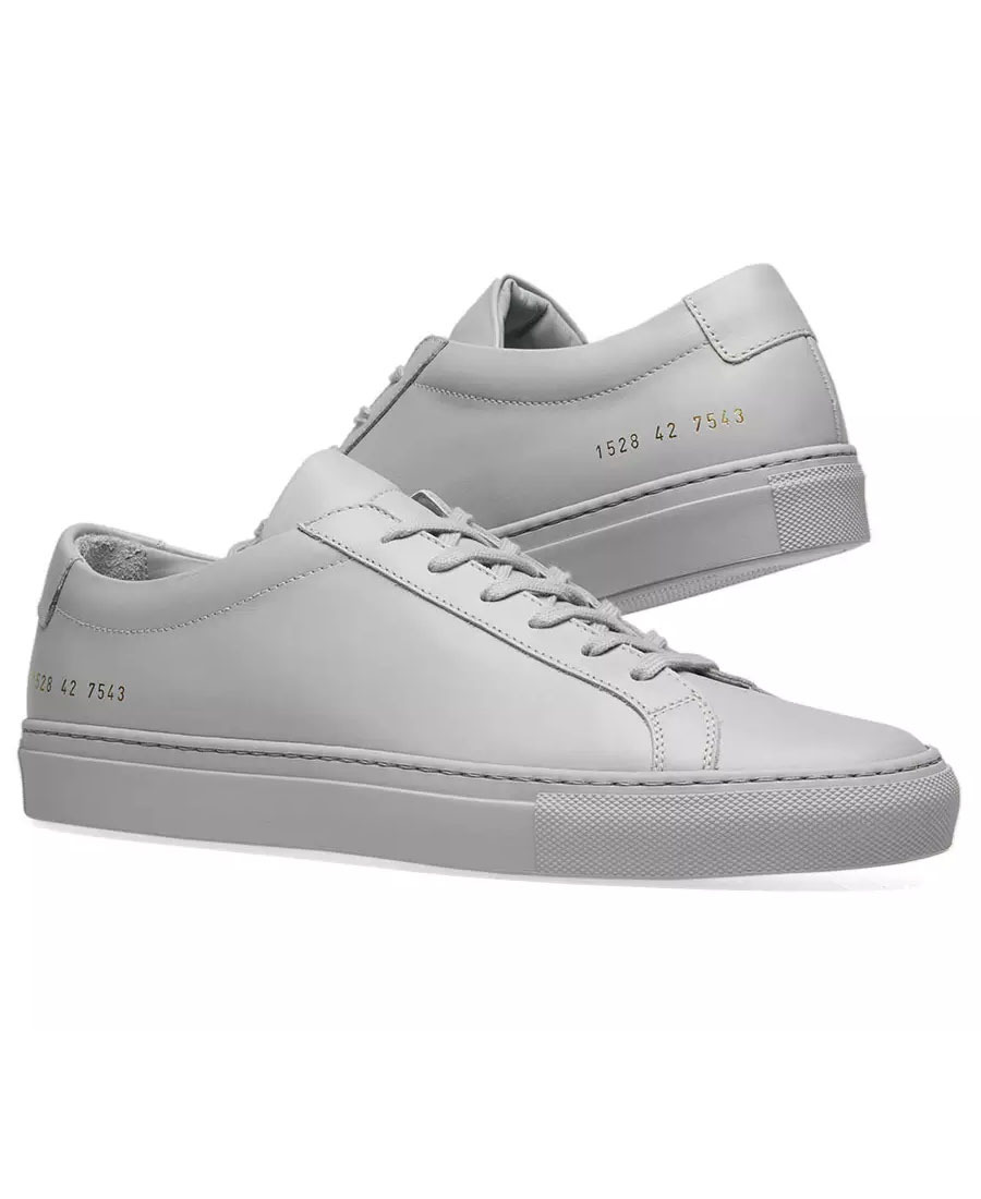 Common Projects Low-top Sneakers With Smooth Leather Upper In Gray