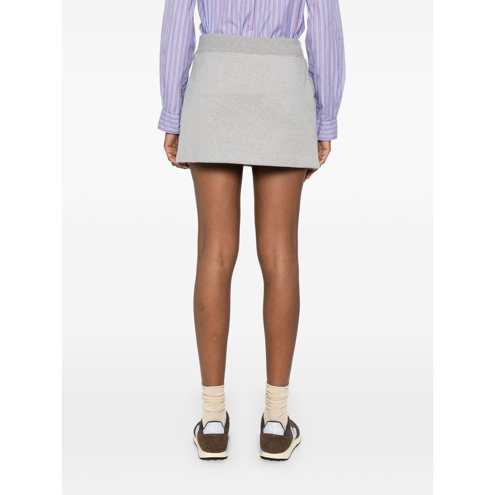 Miu Miu Elastic Waist Skirt In White