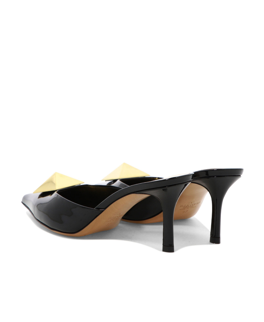 Valentino One Stud 70mm Leather Mules In Black