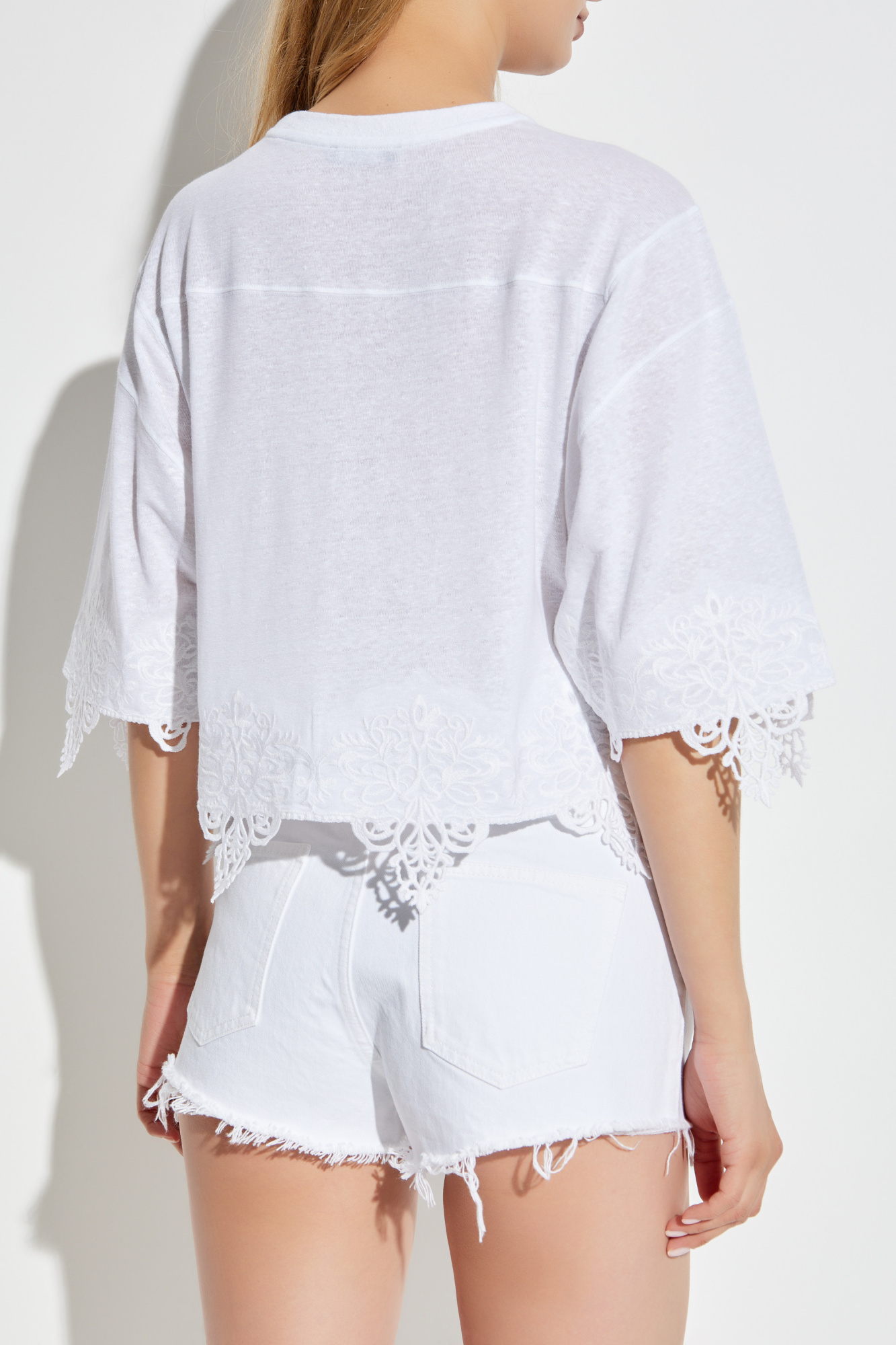 Balmain Logo Emroidered Oversize Top In Silver