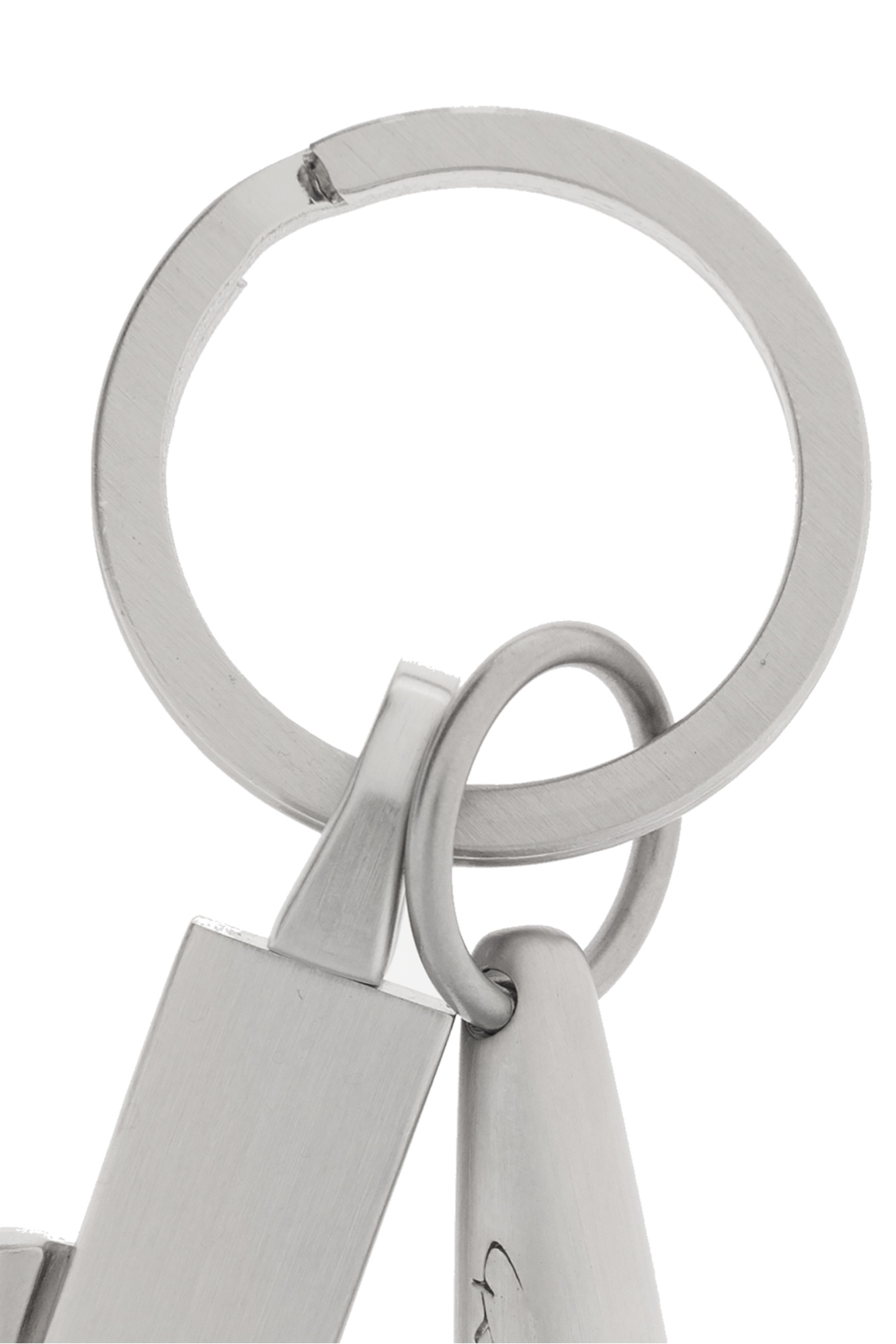 Rick Owens Round Ring Key Chain In Gray