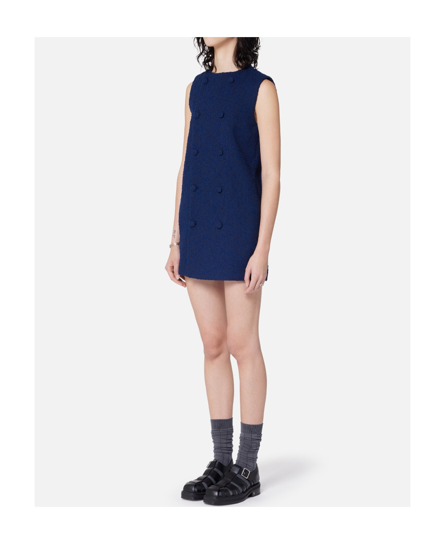 Ami Alexandre Mattiussi Textured Mini Dress In Blue