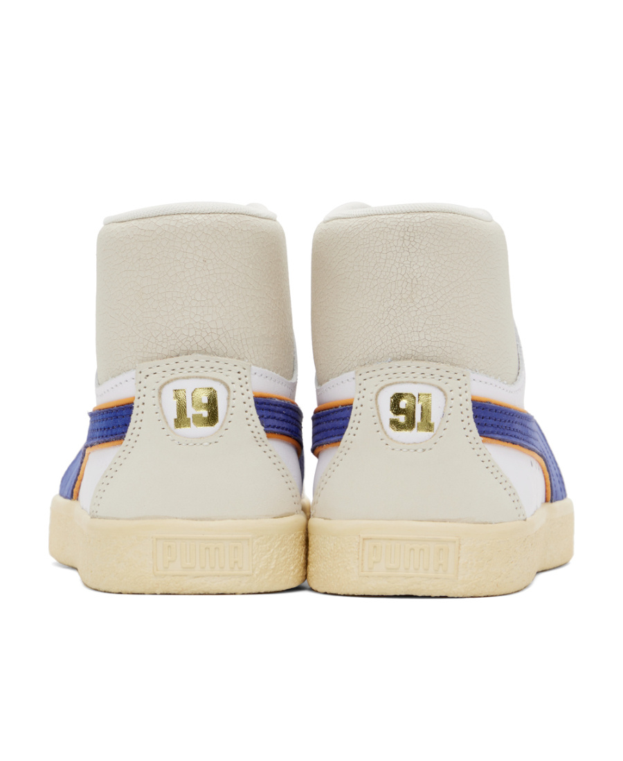 Rhude Rhuigi X Puma Logo Clyde High Upper Board Shoes In Nude