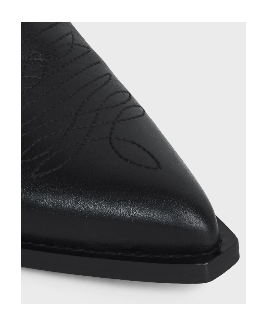 Celine Moon Cowhide Zipper Boots In Black