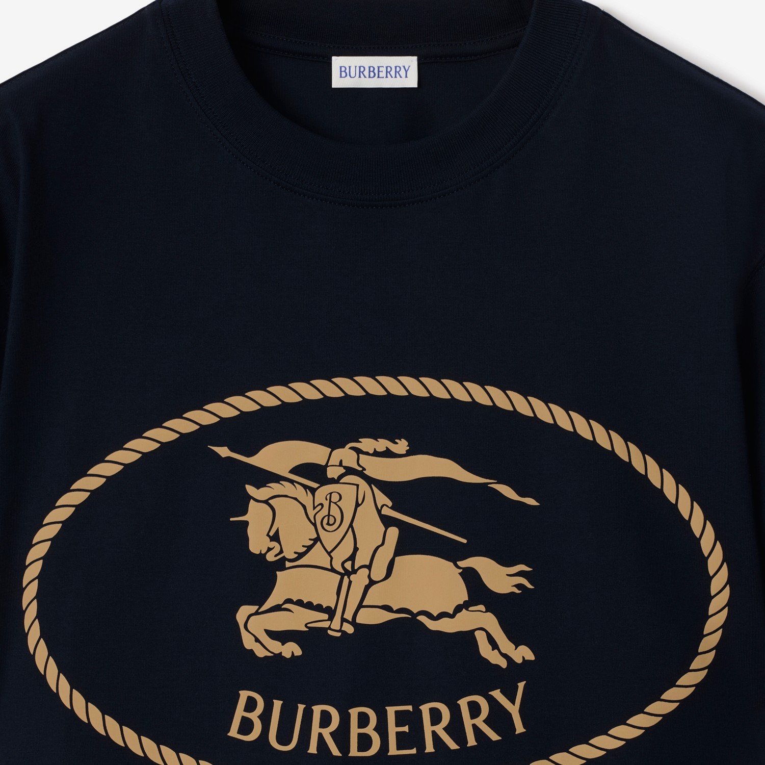 Burberry Mens Brand-print Crewneck Cotton-jersey T-shirt Black Xl
