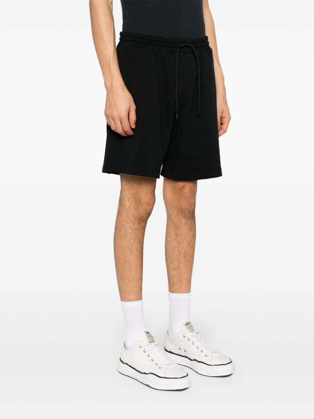 Msgm Logo-print Cotton Track Shorts In Black
