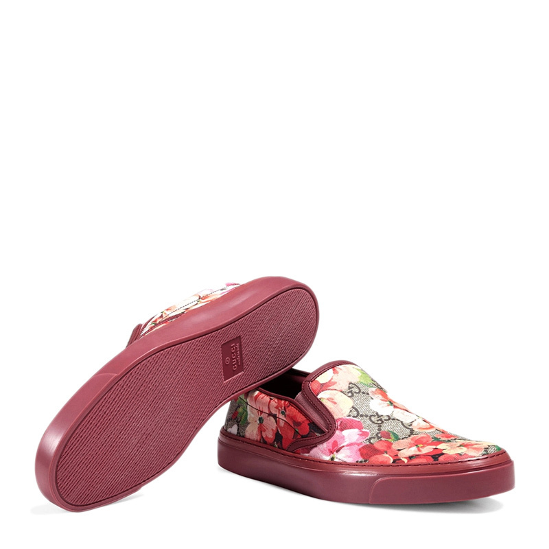 Gucci Floral Printed Leisure Sports Shoes In Red